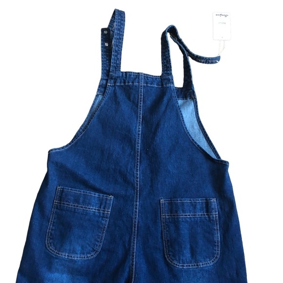 Soojun Casual Loose Fit Baggy Denim Bib Overall Sz M Cotton Stretch Blue Spring - Picture 12 of 15